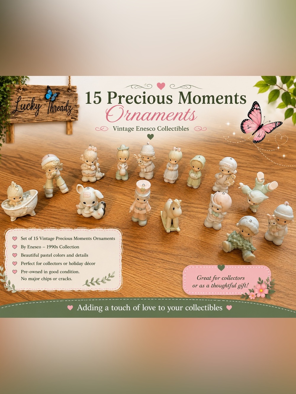 Vintage Enesco Precious Moments Ornaments -1980s-1990s